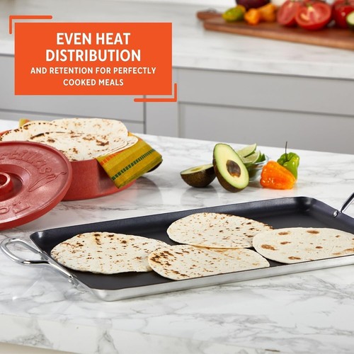 Double Burner Griddle Non-Stick 20-Inch, Black - Picture 5 of 7