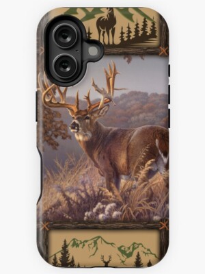 New Deer Hunting Quilt Blanket iPhone Tough Case 11-16 Pro Max Made in USA 