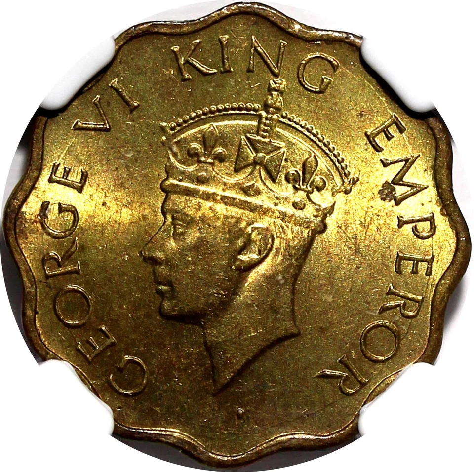 India-British George VI  Nickel-Brass 1943 (C) 1 Anna NGC MS63 KM# 537a (024) - Image 4 of 4