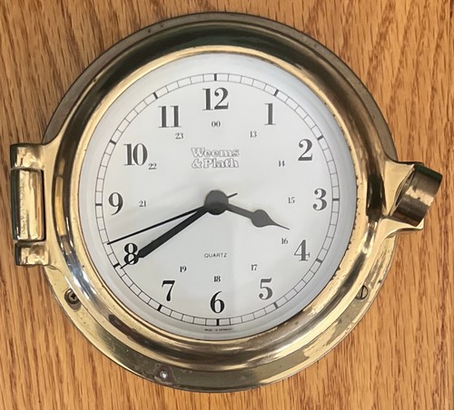 Vtg Weems & Plath Brass Quartz Ships Clock and Barometer, Made in Germany - Picture 2 of 9