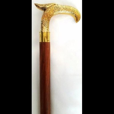 Diving Helmet Eagle Head Classic Style Brown Wooden Walking Stick Cane