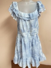 Love Shack Fancy Kamie Dress Heather Blue Hand Dye Large NWT