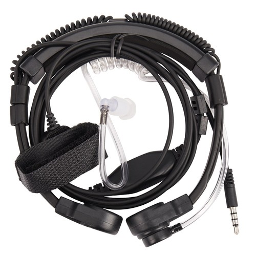 3.5mm Adjustable Throat Mic Microphone Covert Acoustic Tube Earpiece9943