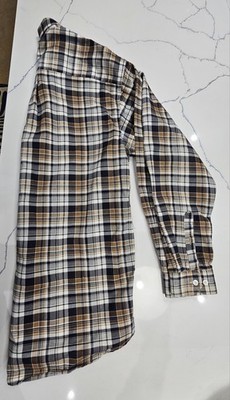 Cinch WRX Men's Flame Resistant Plaid Work Shirt Large Cotton Brown Black White