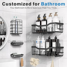 EUDELE Adhesive Shower Caddy, 5 Pack Rustproof Stainless Steel Bath Organizers