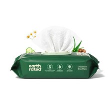 Earth Rated Pet Wipes for Dogs and Cats Hypoallergenic 3 in 1 Cleaning