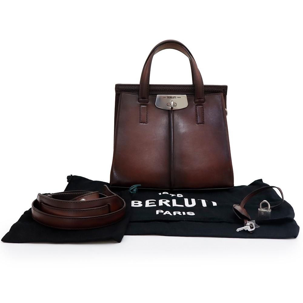 Berluti Ruti 25 Messenger Bag Handbag Venezia Leather, Legno Bruciato image 2