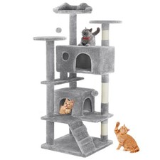 Sweetcrispy 54" Cat Tree Tower Multi-Level Condo, Scratch Post, Indoor Cat Play