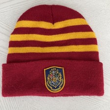Harry Potter GRYFFINDOR Hogwarts School Winter Beanie Hat Stretch Red  Gold