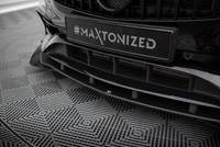 Frontlippe + Flaps Passend FüR Mercedes A Amg-Line W176 FL Schwarz Hochglanz