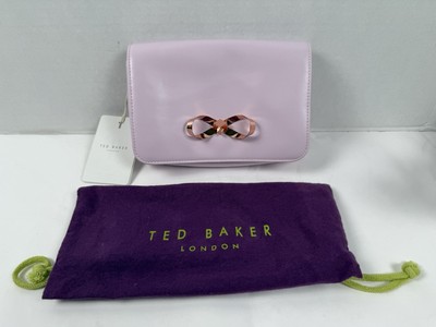 Ted Baker Purse Clutch Crossbody Convertible Pink Hand Bag Bow New