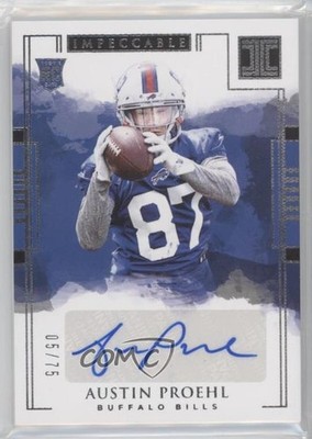 2018 Panini Impeccable Rookie Auto 5/75 Austin Proehl #181 Rookie Auto RC 0w8