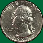 1939-D Washington Quarter Silver Choice Almost Uncirculated AU+ Coin #43517