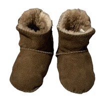 Booties Minnetonka Shearling Suede Leather Brown Sz 3 Baby s Toddler s