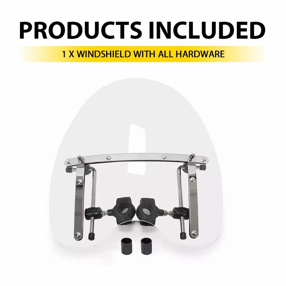 Manillar transparente grande para Yamaha V Star 650 1100 19"x17" 7/8"" 1"" EE. UU. Foto 3 de 4