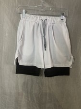 white shorts with black Full lining M youth elastic waist drawstring
