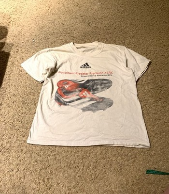 VINTAGE 00s Adidas Predator Precision Equipment XTRX Used T-shirt Stains Soccer
