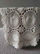 49"x12" Vintage Table Runner  Dresser Scarf  Hand Crochet Lace Doily