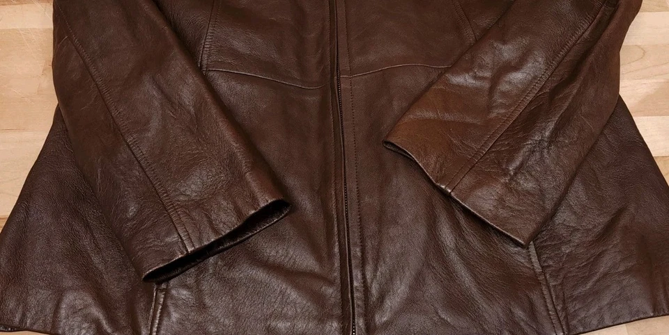 Chaqueta Wilson's Cuero Marrón Thinsulate Mujer XL Cremallera Completa Forro Extraíble Foto 4 de 4