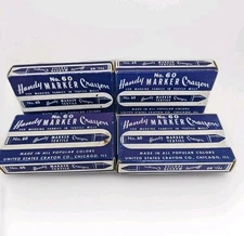 VTG Handy Marker Crayons Blue 4 Boxs 48 Textile Marker Crayons No. 60 USA fabric