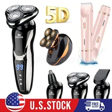 Men Electric Shaver Beard Shaving USB Rechargeable Wet/Dry Trimmer Rotary Razor