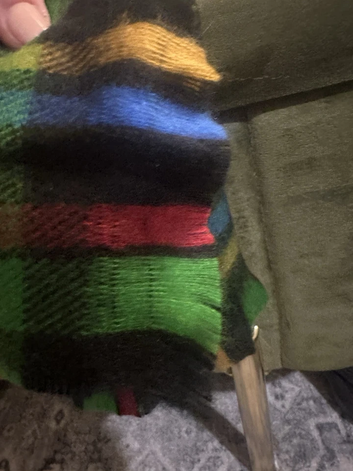 Bufanda Tartán Vintage Años 80 90 Cuadros Cashmere Feel Acrílico Corea Multicolor Foto 3 de 4