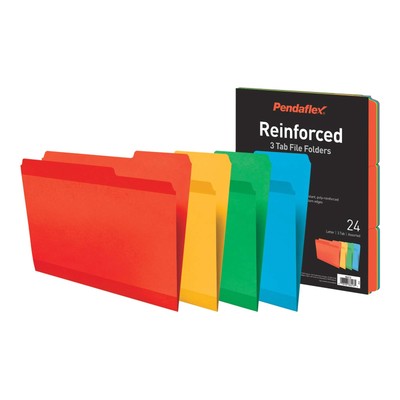 Reinforced File Folders, Extra Durable, Poly Reinforced Edges, Assorted Color...