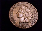 1909 Indian Head Cent, Fine Grade, but cleaned