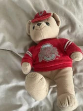 Vintage Ohio st Stuffins Bear W/red Sweater and hat  8.5” ohio stateUniversity