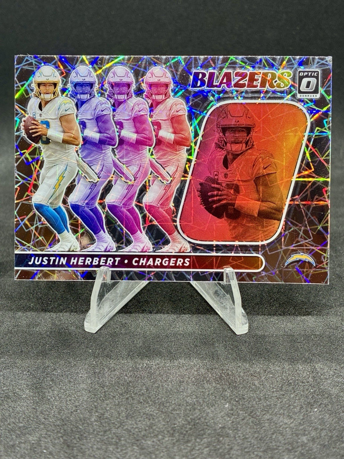 JUSTIN HERBERT 2022 Donruss Optic BLAZERS CASE HIT Card #B-5 SSP Chargers 🔥!