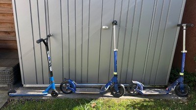 Micro Scooter Flex 200 Roller blau und Apollo Stunt Scooter blau, sehr gut