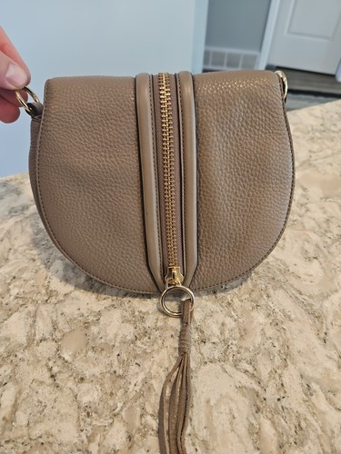 Rebecca Minkoff Mara Sattelledertasche Handtasche grau taupe Einzelhandel 295 $ - Bild 10 von 12