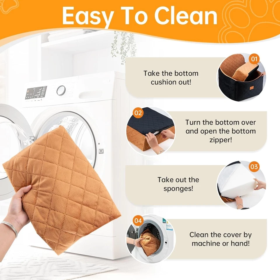 Asientos de coche para perros pequeños/medianos, asiento elevador de espuma viscoelástica FurFrolic para perros Foto 4 de 4