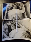 1950-s  GIRL POST MORTEM OPEN COFFIN --  Lot of 8 --  ORIGINAL VINTAGE PHOTOS