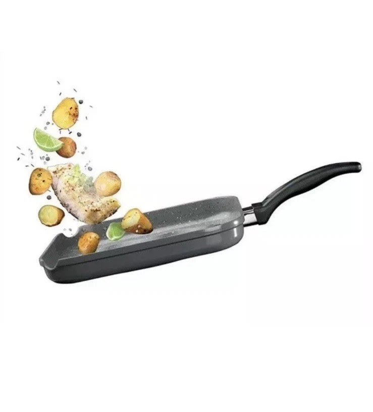 Professional Griddle Pan 28Cm Non-Stick for Gas,Induction & Electric Hobs- Grey