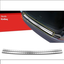 Gebürstet Ladekantenschutz Edelstahl mit Abkantung für Skoda Kodiaq 03.2017-