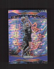 2024 Panini Prizm WNBA #5 DiJonai Carrington Fireworks Prizms Blue Pulsar #/199