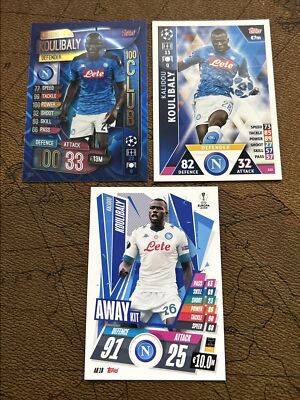 Match Attax KALIDOU KOULIBALY #AK 18, #222, #CLU 5 100 Club