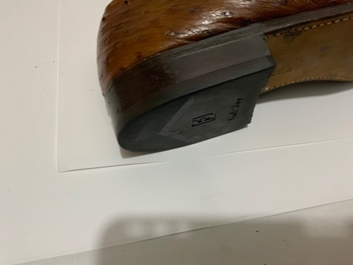 Footjoy Brown Ostrich Leather Loafers 73668 12C - Picture 11 of 19
