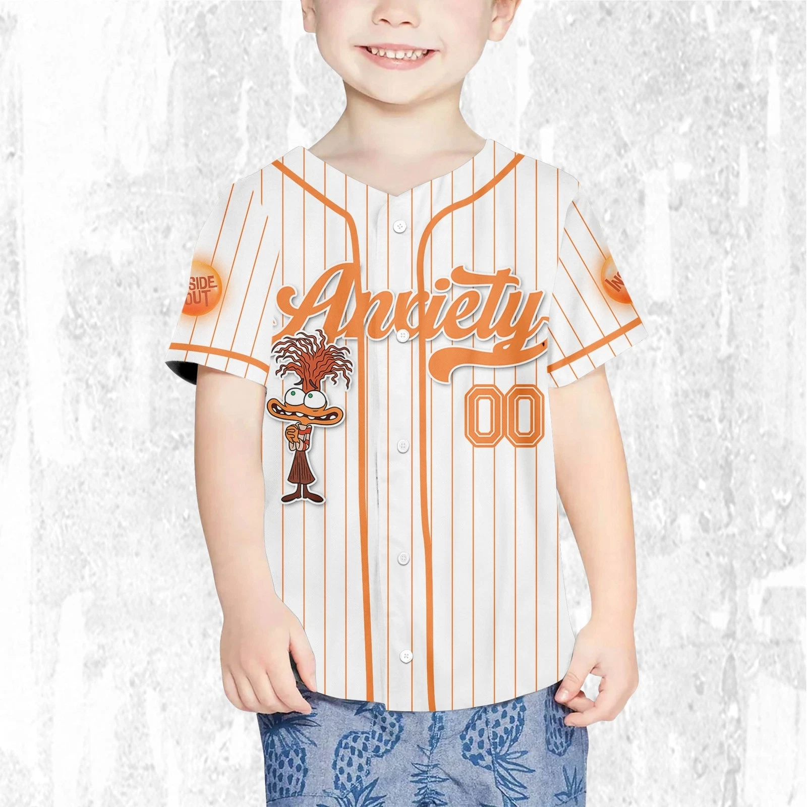 Custom Disney Inside Out Anxiety Simple Baseball Jersey, Disney Baseball
