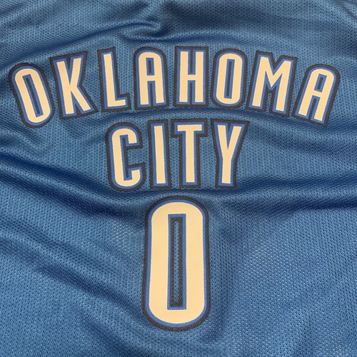 Oklahoma City Thunder Girls XXL (18) NBA Jersey Westbrook Light Blue Sleeveless - Picture 5 of 12