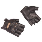 Mens Outdoor Black Soft Leather PU Driving Motorcycle Biker Fingerless Gloves /