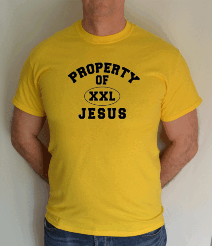 PROPERTY OF,JESUS, CHRISTIAN,FUN, T SHIRT  - Picture 1 of 4