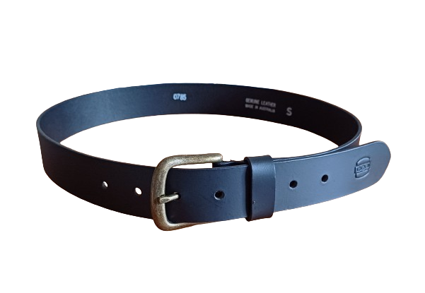 Black Genuine Leather Stretch Belt for Men and Women-image