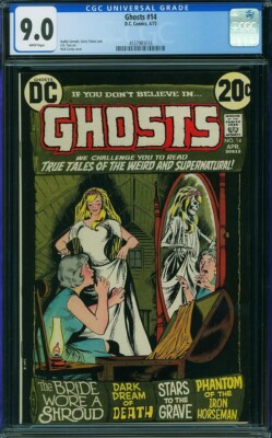 Ghosts #14 (CGC 9.0 W) 1973 DC Nick Cardy Skeleton Bride Horror Cover HTF