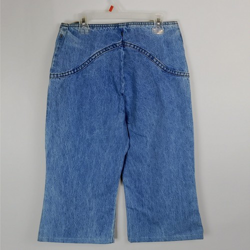 90's Vintage NWT Blue Capri Steel Jeans Sz 7 Denim Double Button Fly Front - Picture 5 of 6
