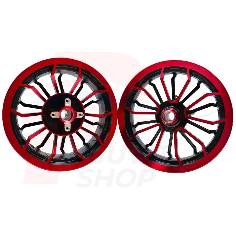 Llanta de aluminio para GROM125 2022 2023 2024 2025 F:300x12 R:400x12 rojo/negro Foto 4 de 4