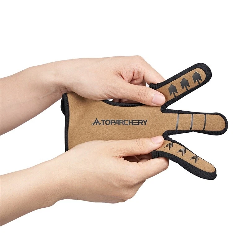 Archery S M L XL Finger Guard 3 Finger Glove Protector Gear Bow Shooting Hunting - Image 3 of 4
