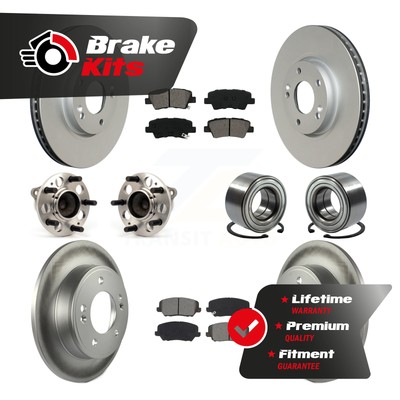 Front Rear Hub Bearing Coated Brake Rotor Pads Kit (10Pc) For Turbo R-Spec