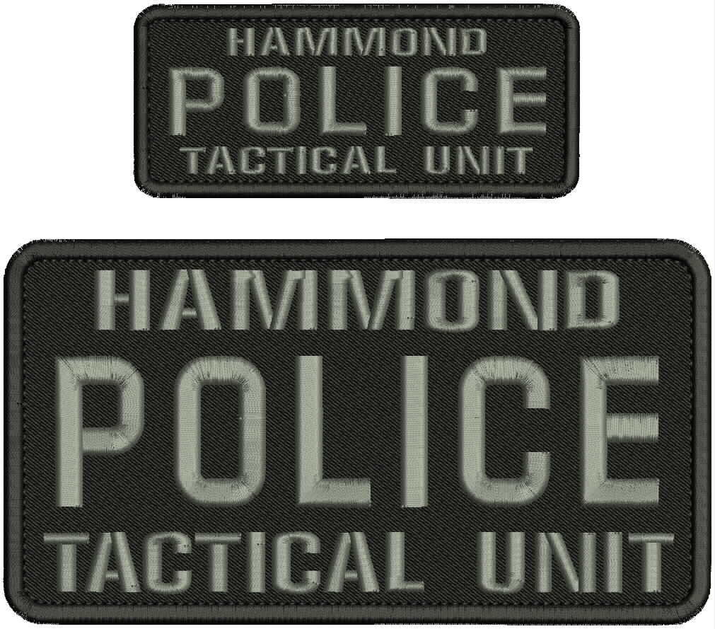 PARCHES EMB H P O L I C E T U GANCHO 2X5 EN LA PARTE POSTERIOR NEGRO/GRIS